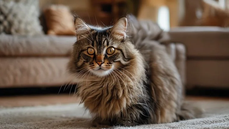 O que seu gato quer dizer com a cauda erguida e eriçada